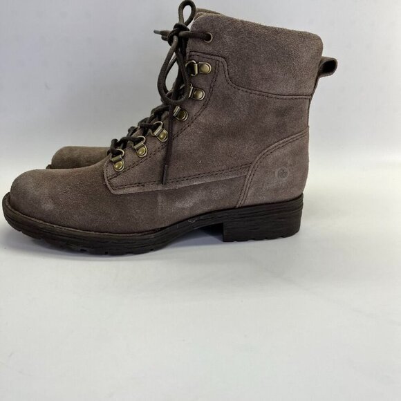 Born Codi Suede Hiking Boots Size 6M Taupe Waterproof Lug Sole Urban Rugged - Picture 3 of 15